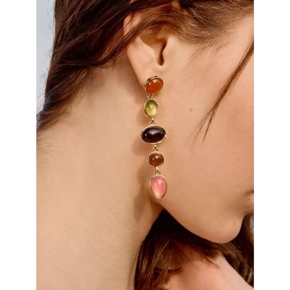 Stone drop earrings Q1073